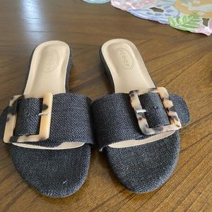 Scoop Sandals, Size 6.5, Black
